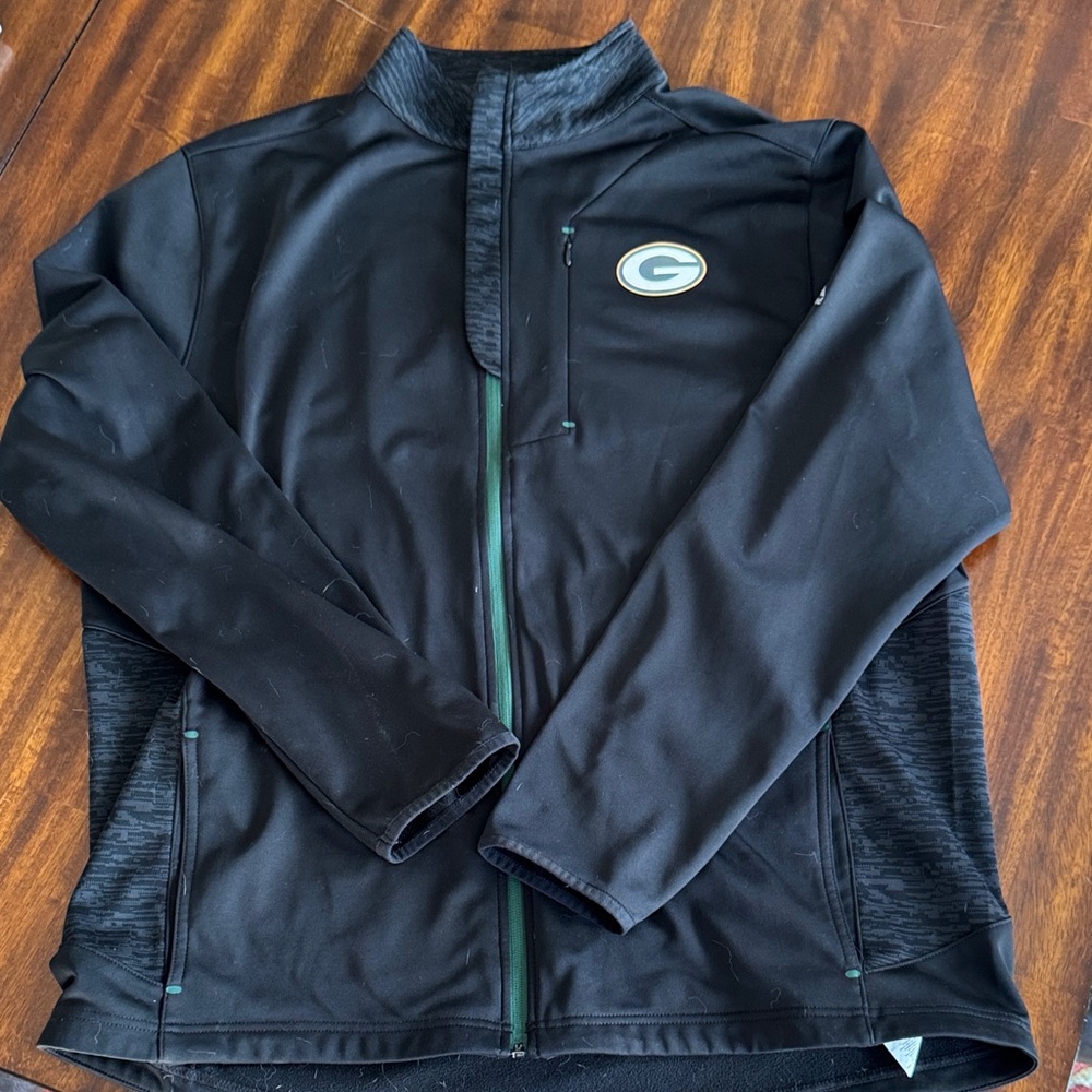 Men's Black Jacket with Packer Logo XL